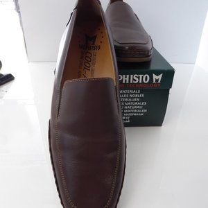 Mens' Size 10 Dark Brown Mephisto Soft Air Technology Leather Loafers Edlef